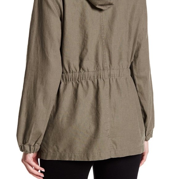 New JACKET Linen Cotton Hood Coat Topper Women's 4 Washable NWOT - Picture 7 of 7